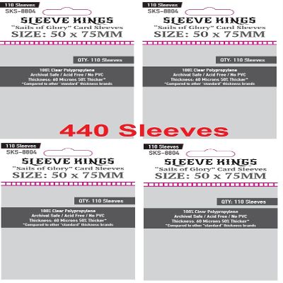 Sleeve Kings Sails of Glory* Card Sleeves 50 X 75 mm (4x110 Pack, 440 Sleeves)