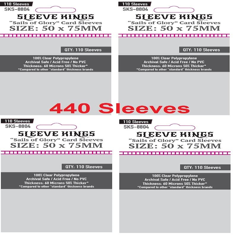 Sleeve Kings Sails of Glory* Card Sleeves 50 X 75 mm (4x110 Pack, 440 Sleeves)