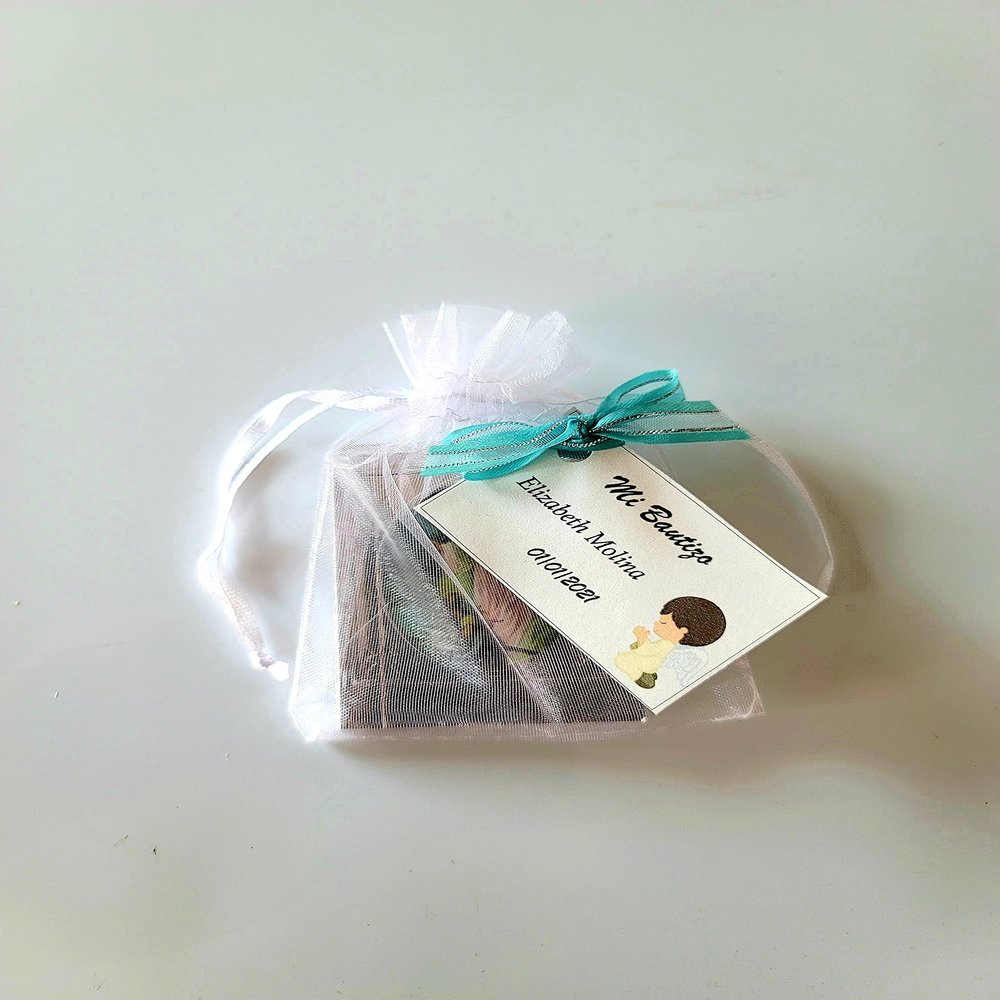 12 Mi Bautizo con Libros del Angel de la Guarda y Targetas Personalizados con Nombre y Fechas