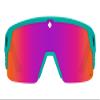 Spy Optic Monolith 5050, Cylindrical Shield Semi-rimless Sunglasses, Color and Contrast Enhancing Lenses, Matte Teal - Happy Gray Green Pink Spectra Mirror Lenses view 2