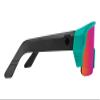 Spy Optic Monolith 5050, Cylindrical Shield Semi-rimless Sunglasses, Color and Contrast Enhancing Lenses, Matte Teal - Happy Gray Green Pink Spectra Mirror Lenses view 3