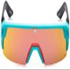 Spy Optic Monolith 5050, Cylindrical Shield Semi-rimless Sunglasses, Color and Contrast Enhancing Lenses, Matte Teal - Happy Gray Green Pink Spectra Mirror Lenses view 4