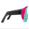 Spy Optic Monolith 5050, Cylindrical Shield Semi-rimless Sunglasses, Color and Contrast Enhancing Lenses, Matte Neon Pink - Happy Bronze Light Green Spectra Mirror Lenses view 3