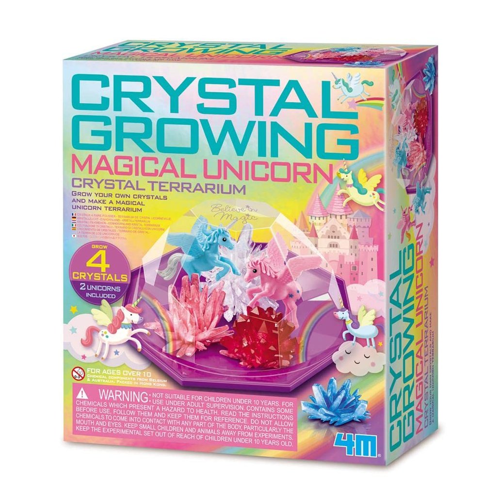 4M Crystal Growing Unicorn Land Terrarium, Science and Activity Kits for Kids Ages 5+
