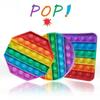 Fidget Sensory Toy Its Pushit Pop Bubble - Rainbow Games, Stress Toys, 3 Packs for Children and Adults Fidget Stress Relief - 3 Shapes Fidget It - Circle Square Octagon view 2