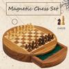LANGWEI Wooden Chess Set,Classic Family Chess Board Game with Storage Drawer & Game Pieces Slots,Travel Chess Board Set for Children and Chess Lovers,S view 2