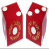19mm Craps Dice Pair Matching Serial Numbers - Authentic Las Vegas Casino Table-Played Dice (Four Queens (Red Frosted)) view 1