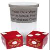 19mm Craps Dice Pair Matching Serial Numbers - Authentic Las Vegas Casino Table-Played Dice (Four Queens (Red Frosted)) view 2