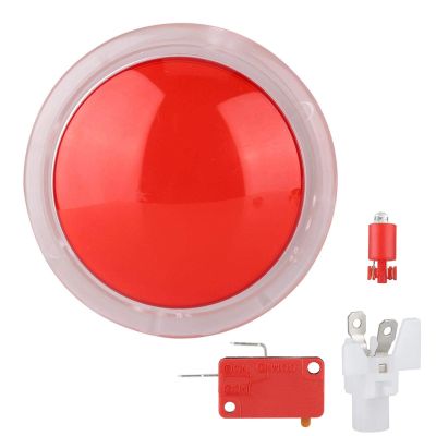 Push Buttons, 100MM LED Light Lamp Big Round Video Game Push Buttons Video Game Player Push for Machine Games with Strong Wear Resistance(red)