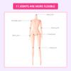 4Pcs Plastic Flexible Rotation 12 Moveable Joints Doll Toy Rotatable Nude Doll Body Toy Female Figure Naked Body Dolls for DIY Dolls view 2