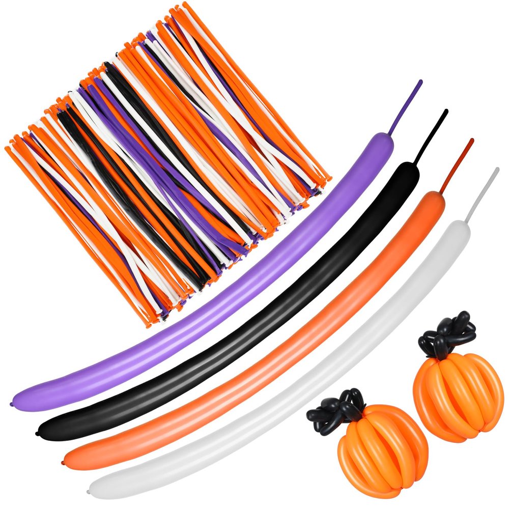 100 Pieces 260 Long Balloon Halloween Twisting Balloons Modeling Magic Animal Balloon Long Latex Balloon Twisted DIY Balloon Toy Balloon Decorations for Halloween Party Carnival(Mixed Colors)