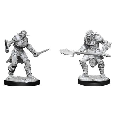 Bugbear Barbarian and Rogue Nozurs Marvelous Miniatures D&D Unpainted Miniatures WizKids