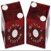 19mm Craps Dice Pair Matching Serial Numbers - Authentic Las Vegas Casino Table-Played Dice (Sunset Station (Dark Red Polished)) view 1