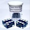 19mm Craps Dice Pair Matching Serial Numbers - Authentic Las Vegas Casino Table-Played Dice (Santa Fe Station (Blue Polished)) view 2