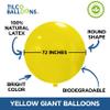 TILCO BALLOONS | 72 Inch Giant XL Balloons Yellow | Extra Large Jumbo Party Balloons for Birthdays, Weddings & Events | Inflate with Air, Helium, or Water | Heavy-Duty & Thick Oversized Dcor view 2