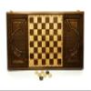 Backgammon set handmade Wooden backgammon board Armenian carved Coat of Arm ornament backgammon wood Handmade backgammon table game board game view 4