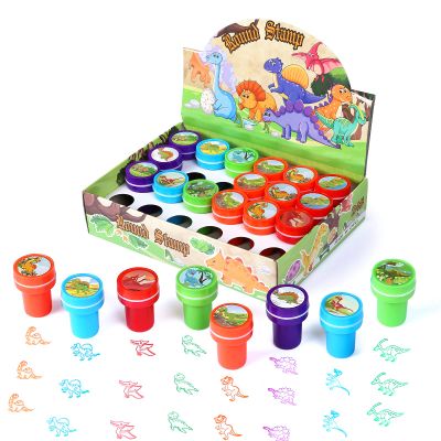 Kesote 24 Pcs Dinosaur Stamps for Kids, Self Inking Stamp Set Dinosaur Birthday Party Supplies, Dino Party Favors, Teacher Stamps