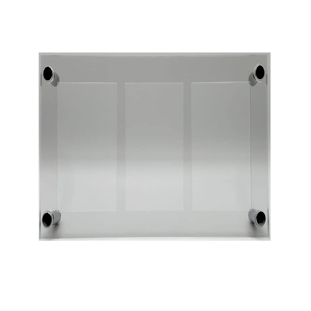 Trading Card Frame Holder Stand Display - 3 Card Slots Clear Acrylic UV Filtering Screwdown
