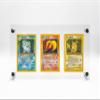Trading Card Frame Holder Stand Display - 3 Card Slots Clear Acrylic UV Filtering Screwdown view 4