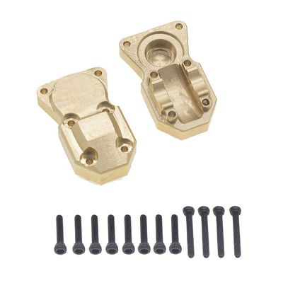 2Pcs Brass Diff Cover Front&Rear Bridge Axle Cover for 1/24 Axial SCX24 AXI90081 AXI00001 AXI00002 AXI00005 AXI00006RC Crawler Car