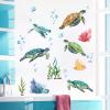 decalmile Sea Turtles Wall Stickers Under The Sea Coral Seaweed Wall Decals Bedroom Bathroom Baby Nursery Wall Decor view 2