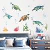 decalmile Sea Turtles Wall Stickers Under The Sea Coral Seaweed Wall Decals Bedroom Bathroom Baby Nursery Wall Decor view 4