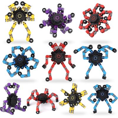 15PCS Robot Fidget Spinner Transformable Chain Toy Xmas Gift for Kids Adults, Stretchy Robot Deformable Sensory Toy, Hand Spinning Desk Toy Gadget, Birthday Gift Classroom Prizes Party Favor Supply