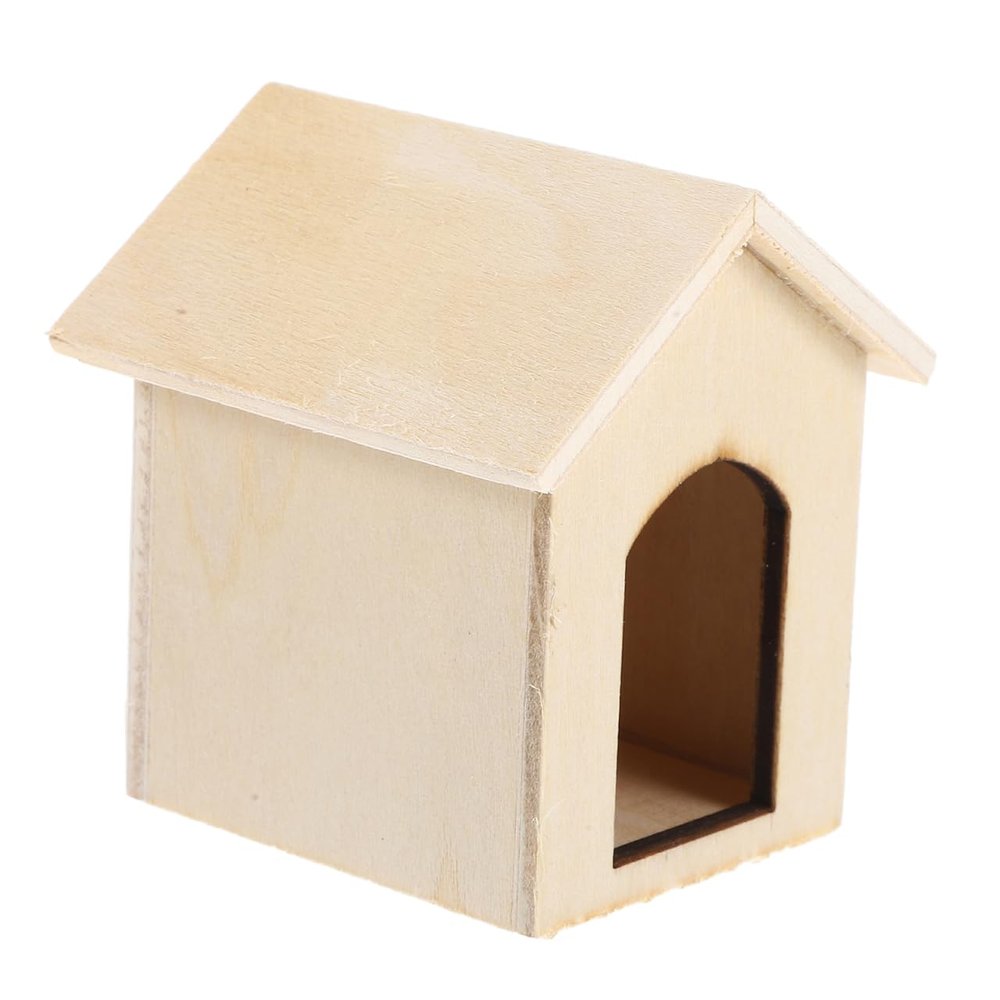 EXCEART Dollhouse Dog House 1/12 Dolls House Dog Kennel Miniature Dollhouse Garden Decoration Accessories