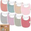 8-Pack Organic Baby Bibs for Boys, Girls - Soft Cotton Drooling and Teething Bibs for Baby Girl & Boy, Extra Absorbent, Easy To Clean & Put On for Toddler, Newborn, Infant 0-24 Months (Muted Pastel) view 1