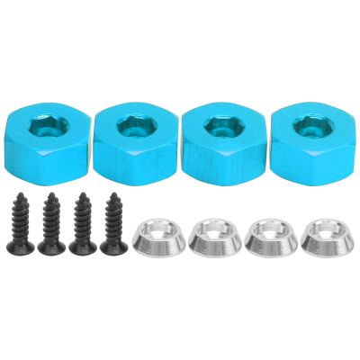 Raguso 4pcs Wheel Hex Hub Adapters 5mm to 12mm Combiner Aluminum Alloy Hex Hub Adapter Compatible with WPL D12 1/10 RC Trucks RC Car Spare Upgrade Parts(Blue)