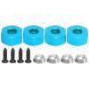 Raguso 4pcs Wheel Hex Hub Adapters 5mm to 12mm Combiner Aluminum Alloy Hex Hub Adapter Compatible with WPL D12 1/10 RC Trucks RC Car Spare Upgrade Parts(Blue) view 1