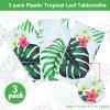 Tatuo 3 Pieces Hawaiian Luau Party Tablecloth Palm Leaves Table Cloth 54 x 108 Inches Plastic Disposable Table Decorations for Summer Pool Beach Cocktail Aloha Safari Jungle Party Supplies view 4