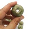 1Pc Handmade Extra Large Round Beads, 7mm hole, Ceramic Craft Supplies for Macrame (30 mm, Olive Green) view 4