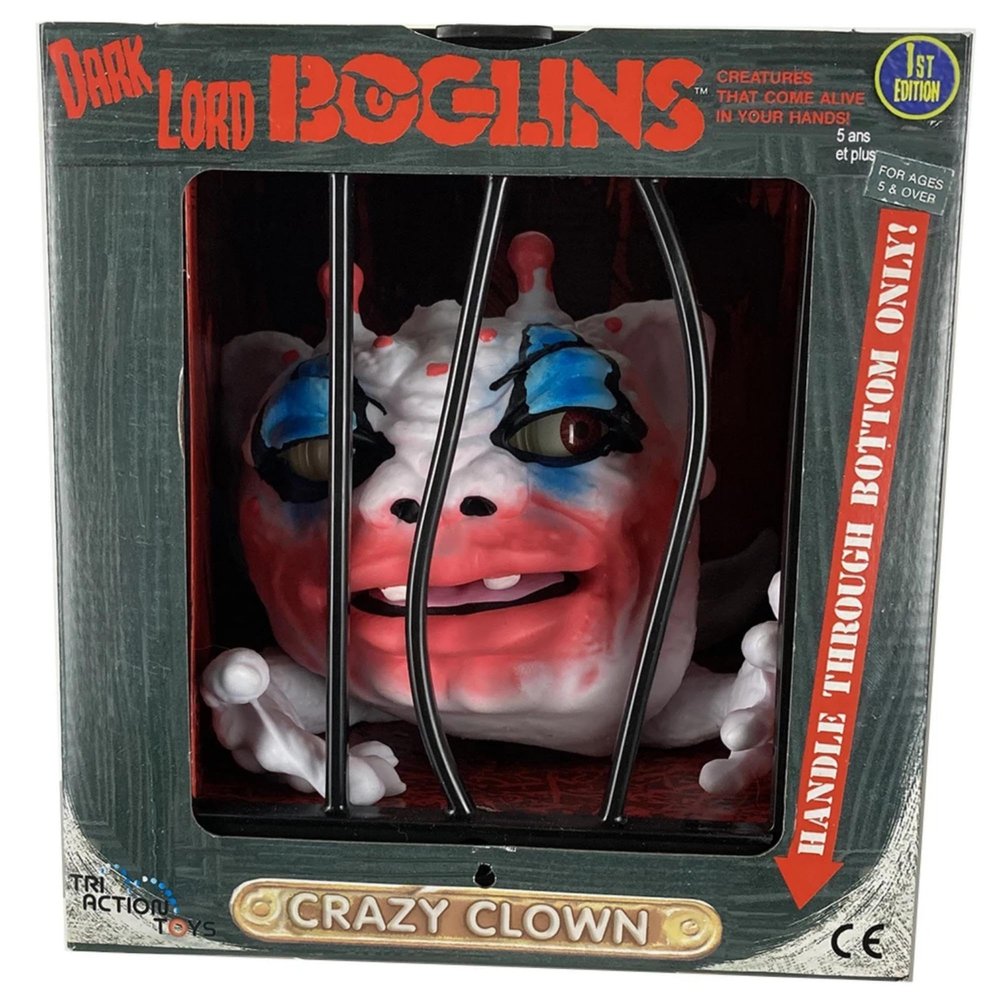 Boglins Dark Lord Crazy Clown 8 Foam Monster Puppet with Super Stretchy Skin & Movable Eyes and Mouth, Popular Retro Toy from The 80's for Kids and Collectors