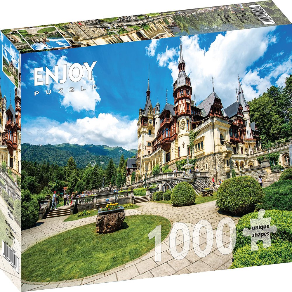 1000 Pieces Jigsaw Puzzle for Adults Matte Finish, Soft Touch, Easy to Assemble, Tight Fit, Vivid Colors, Missing Pieces Service Castle Landscape of Royal Peles Palace by ENJOY Puzzle