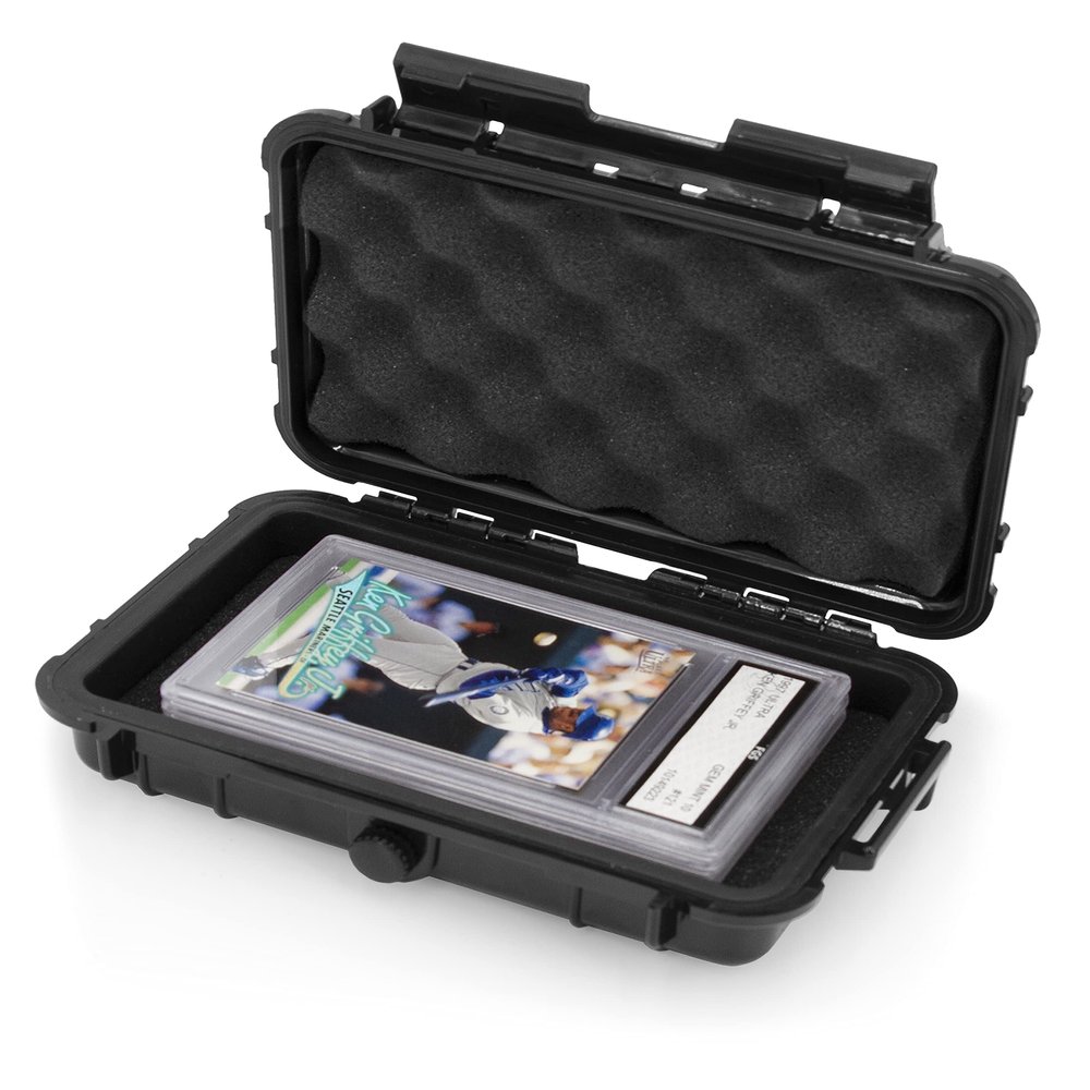 CASEMATIX Graded Card Storage Box Sports Trading Card Case Compatible With up 3 BGS 5 PSA Card Graded Sports Card Slabs - Airtight, Waterproof with Moisture and Dust Protection