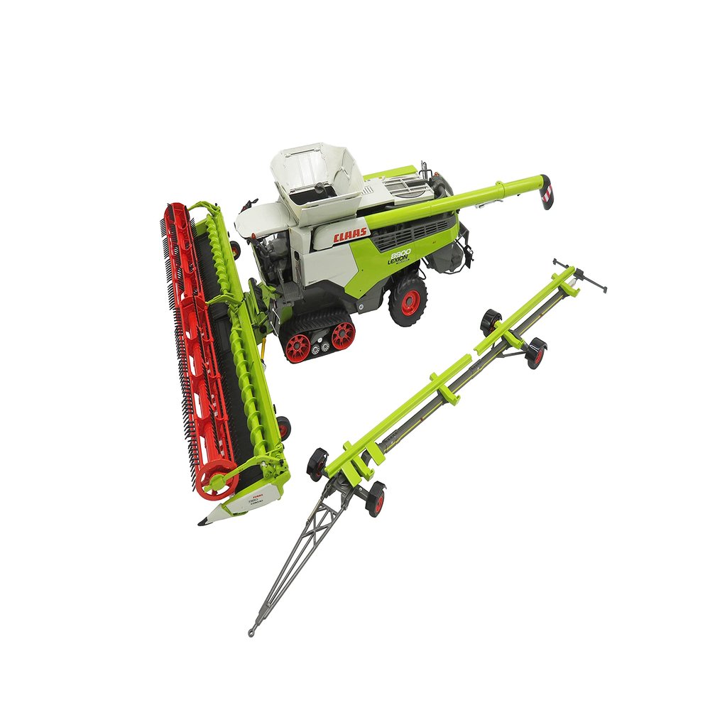 Marge Models CLAAS Lexion 8900 Terra Trac Combine with Header Cart 1:32 Scale Model 02531980, Green