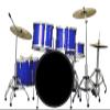 AXE HEAVEN Classic Studio Drum Kit Model Blue Sparkle - 1:4 Scale Model view 1