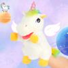 Cuteoy Plush Unicorn Hand Puppet Stuffed Animal Toy Open Movable Mouth Creative Role Play Storytelling Plushies Gifts for Kids Toddlers Birthday Christmas view 1