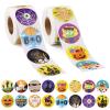1000 Pcs Halloween Roll Stickers for Kids Teens, Lorvain Pumpkin Bats Spiders Witch Web Ghost Favor Roll Kids Stickers Decals for Halloween Praty Decorations, Holiday Stickers view 1