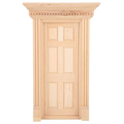 Wooden Miniature Door, Fairy Unpainted DIY Dollhouse Scene for Home Craft Furniture Projects, Small Decor Accessory for Kids, Hobbyists, and Collectors