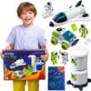 CHUKOO [Upgraded Set] Space Toys for Kids 3 4 5 6 7 8, Space Shuttle with Rocket Ship Toys - 4 Astronauts, Station, & Rover, Spaceship Toy, Rocketship Solar System Playset view 1