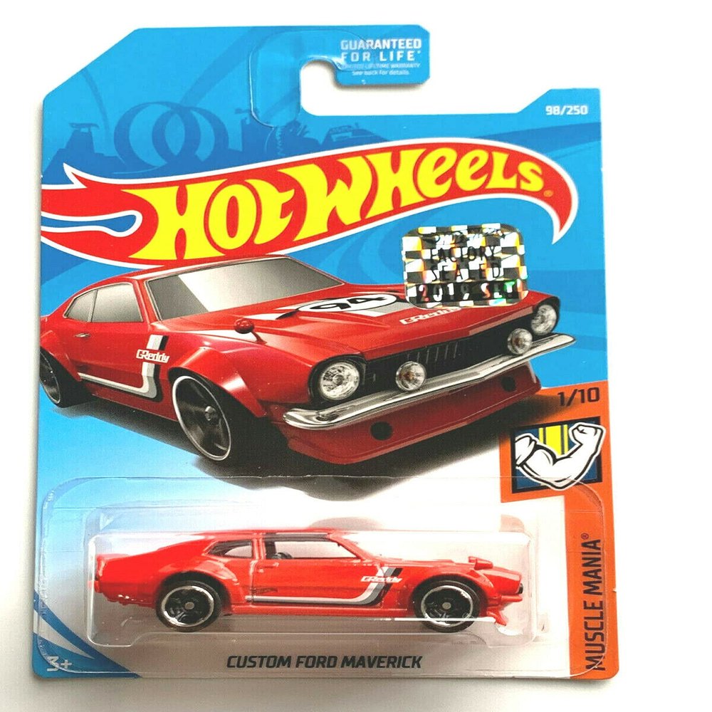 DieCast Hotwheels Custom Ford Maverick - Muscle Mania 1/10 [2019 Factory Sealed] red 98/250