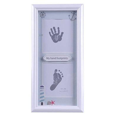 006 DIY Baby Handprint and Footprint Frame Kit - Baby Prints Photo Keepsake, Baby Keepsake Frame Kit, Baby Prints Photo Keepsake with Wood Frame