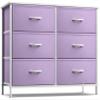 Sorbus Dresser with 6 Drawers - Furniture Storage Tower Unit for Bedroom, Hallway, Closet, Office Organization - Steel Frame, Wood Top, Easy Pull Fabric Bins (6-Drawer, Pastel Purple) view 1