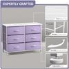Sorbus Dresser with 6 Drawers - Furniture Storage Tower Unit for Bedroom, Hallway, Closet, Office Organization - Steel Frame, Wood Top, Easy Pull Fabric Bins (6-Drawer, Pastel Purple) view 4