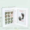 006 DIY Newborn Baby Handprint and Footprint Kit, Baby Keepsake Frame Kit with Ink Pad Stamp & Stencil, Ideal Personalized Newborn Baby for Baby Shower view 3