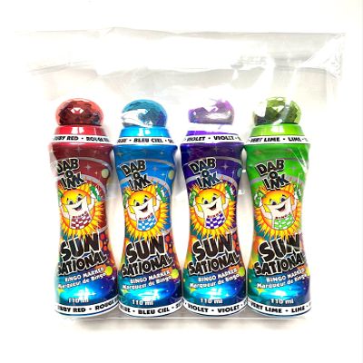 United Novelty Bingo Daubers Gift Set- Show Me the Money 4oz Daubers In Clear Poly Bag- Red, Green, Blue, Magenta