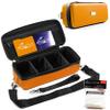 Quiver Time Orange Bolt Card Carrying Case fits Pokemon Cards and other TCG Games - Storage Bag for Playing/Trading Cards and Deck Box (Straps, Dividers & 100 Apollo Card Sleeves) view 1