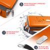 Quiver Time Orange Bolt Card Carrying Case fits Pokemon Cards and other TCG Games - Storage Bag for Playing/Trading Cards and Deck Box (Straps, Dividers & 100 Apollo Card Sleeves) view 2